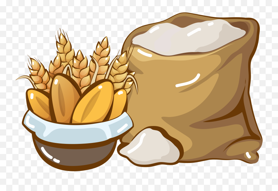 Hd Flour Bread Wheat Cartoon Png - Cartoon Transparent Flour Png Emoji,Flour Png