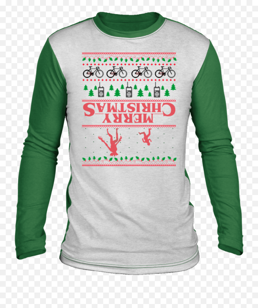 Merry Christmas Upside Down Ugly Christmas Sweater Long Sleeve - Christmas Sweater With Tree Gnomes Emoji,Upside Down Logo Hats