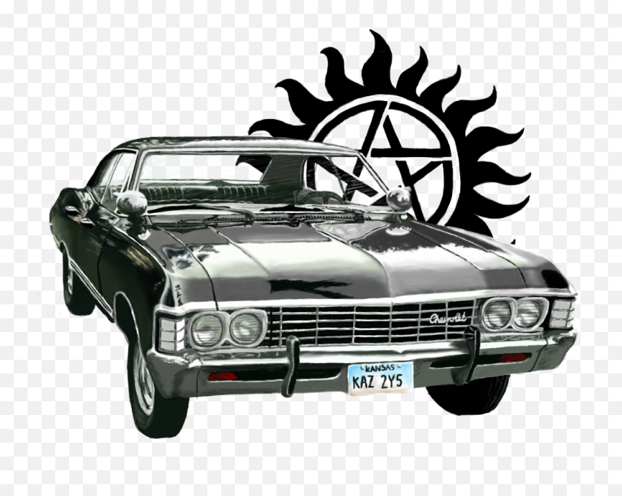 Download Hd Impala Clipart Supernatural - Impala Supernatural Tattoo Designs Emoji,Supernatural Png