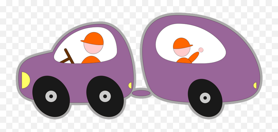 Purple Car Towing A Purple Camper - Girly Emoji,Camper Clipart