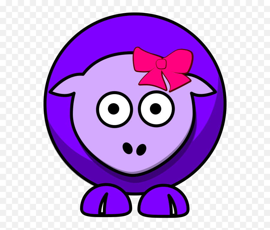 Sheep Two Toned Purple With Pink Bow Svg Vector Sheep Two Emoji,Pink Bow Clipart