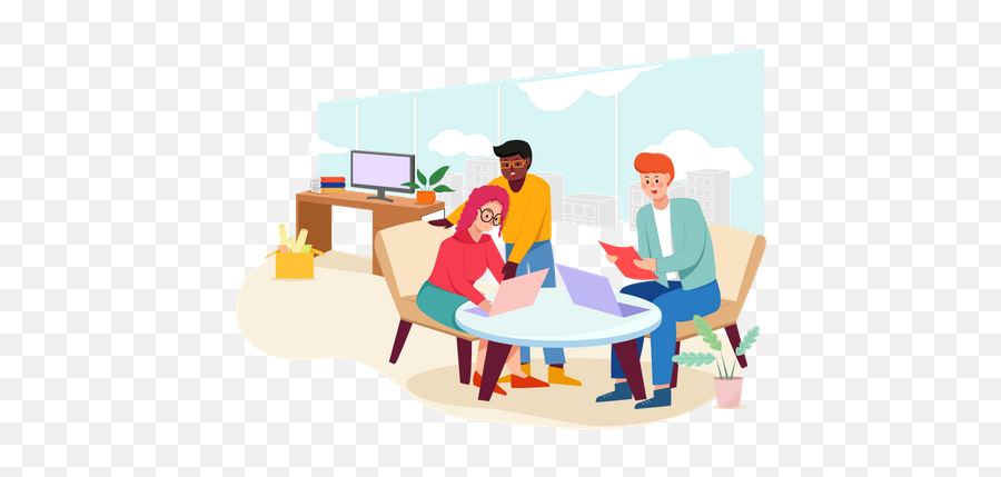 Best Premium People Working In Office Illustration Download Emoji,Office People Png
