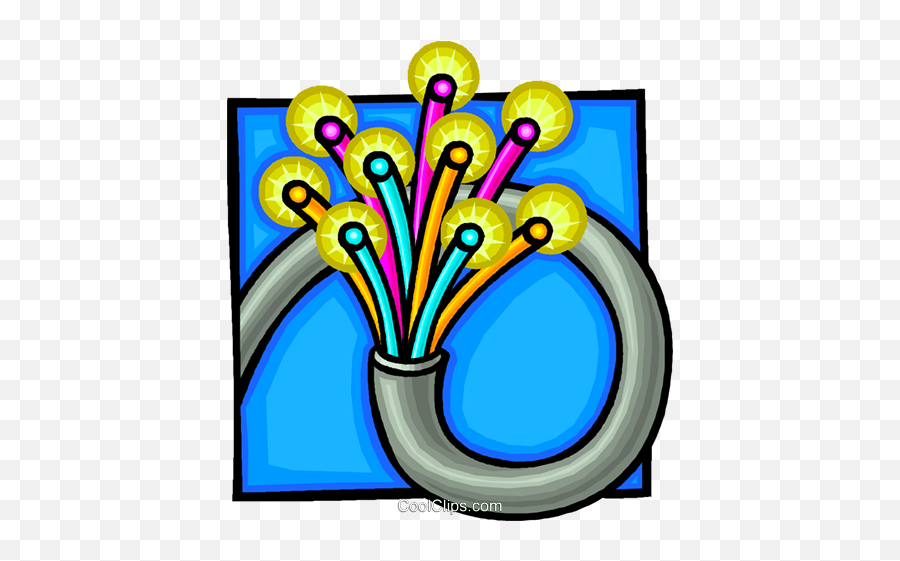 Fibre Optic Cable Royalty Free Vector Clip Art Illustration Emoji,Cable Clipart