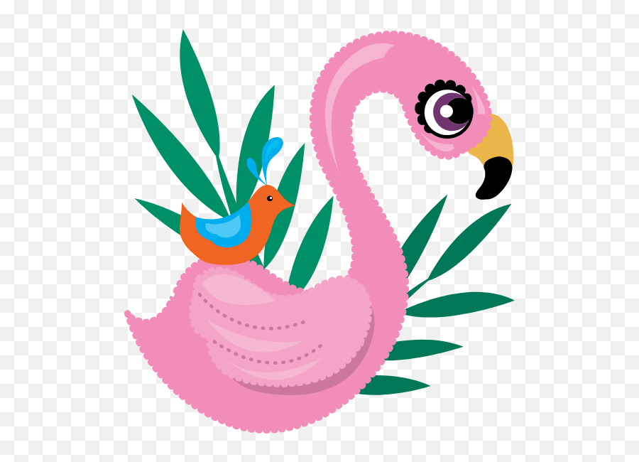 Tropical Flamingo Graphic - Clip Art Free Graphics Girly Emoji,Tropical Clipart
