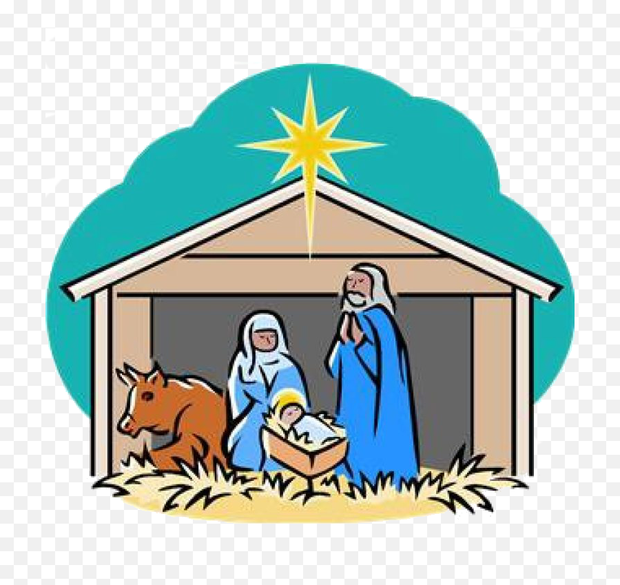 Nativity Scene Clipart - Clipart Nativity Scene Emoji,Manger Scene Clipart