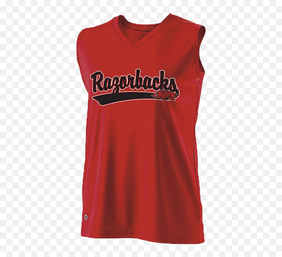 Arkansas Razorbacks Ladies Sleeveless Softball Jersey - Sleeveless Emoji,Arkansas Razorback Logo