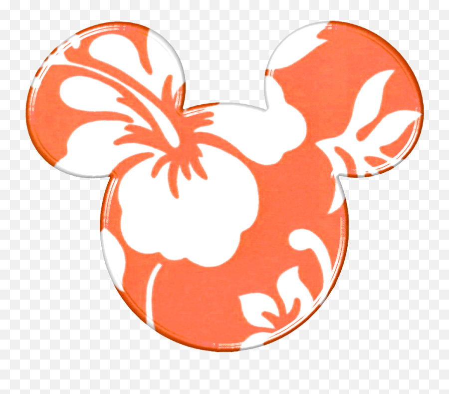 Mickey Heads Hawaiian Style - Hawaiian Mickey Mouse Head Hawaiian Mickey Mouse Logo Emoji,Mickey Mouse Face Png