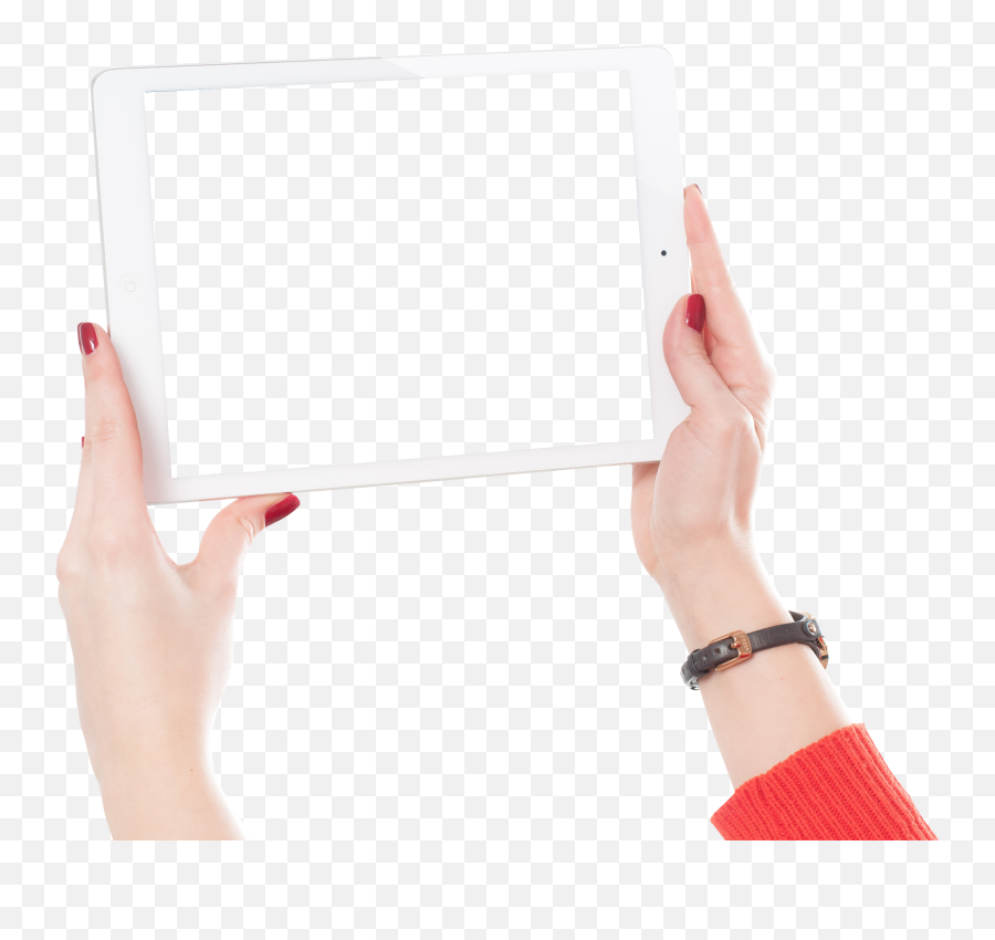 Woman Hands Holding Ipad Png Image - Hands Holding Ipad Png Emoji,Ipad Png
