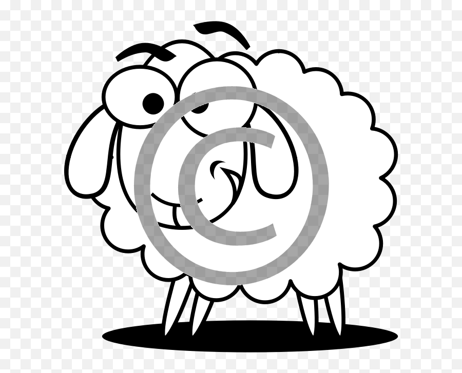 White Sheep - Black And White Clip Art Sheep Full Size Png Emoji,Black Sheep Clipart