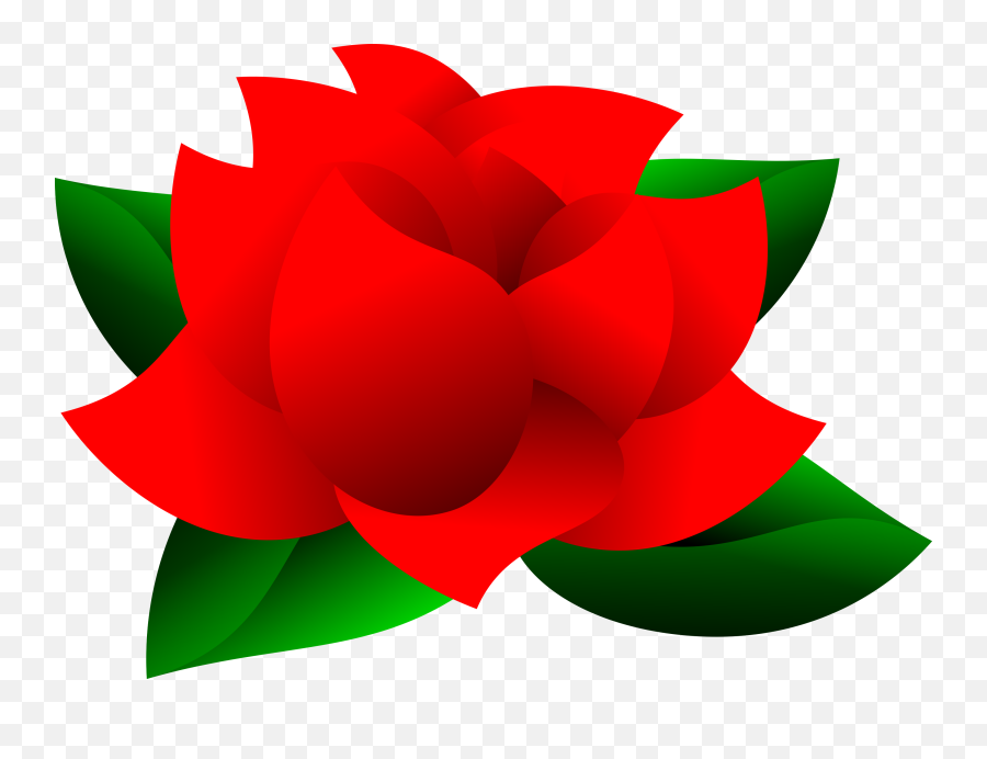 Red Rose Clipart Leave Clipart - Flower With Leaves Clipart Emoji,Leave Clipart