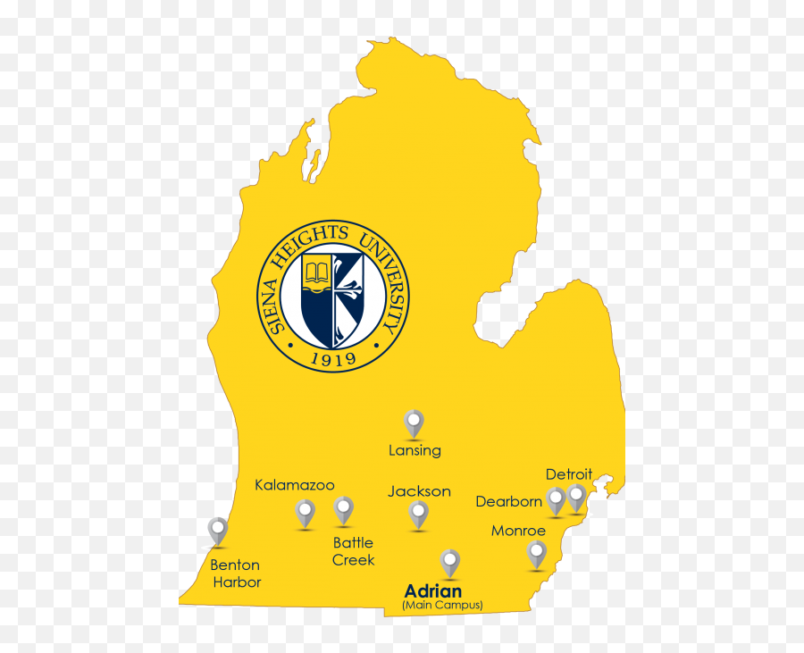 Locations Siena Heights University Emoji,Michigan Logo Vector