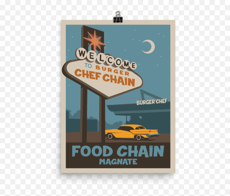 Food Chain Magnate Minimalist Board Game Art Poster Emoji,Burger Chef Logo