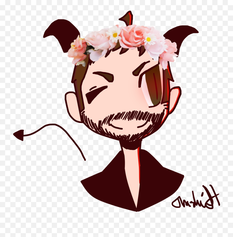 Its My Boi Crowley With A Flower Crown - Cartoon Clipart Happy Emoji,Flower Crown Png