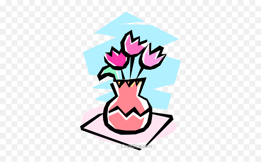 Vase With Flowers Royalty Free Vector Clip Art Illustration - Decorative Emoji,Vase Clipart