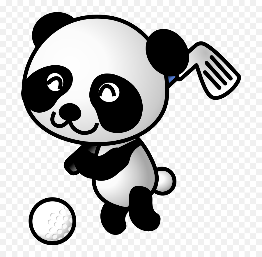 Golf Panda - Panda Golf Emoji,Panda Clipart