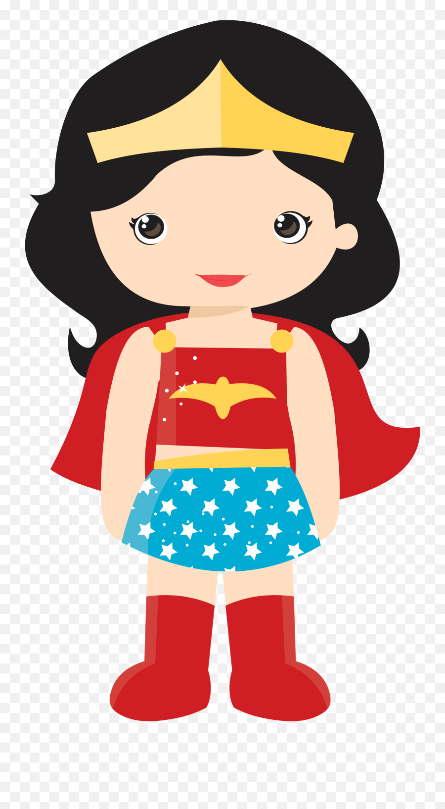 Superhero Clipart Png - Superhero Clipart Wonder Woman Wonder Woman Cute Png Emoji,Superhero Clipart