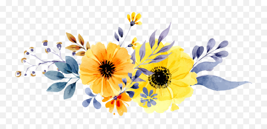 Daisy Bloom Flower Border Sticker By Bibek Kumar Shah - Transparent Yellow Flowers Png Emoji,Daisy Transparent Background