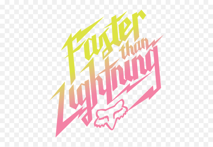 Fox Faster Than Lightning Sticker - Fox Racing Lightning Logo Emoji,Fox Racing Logo