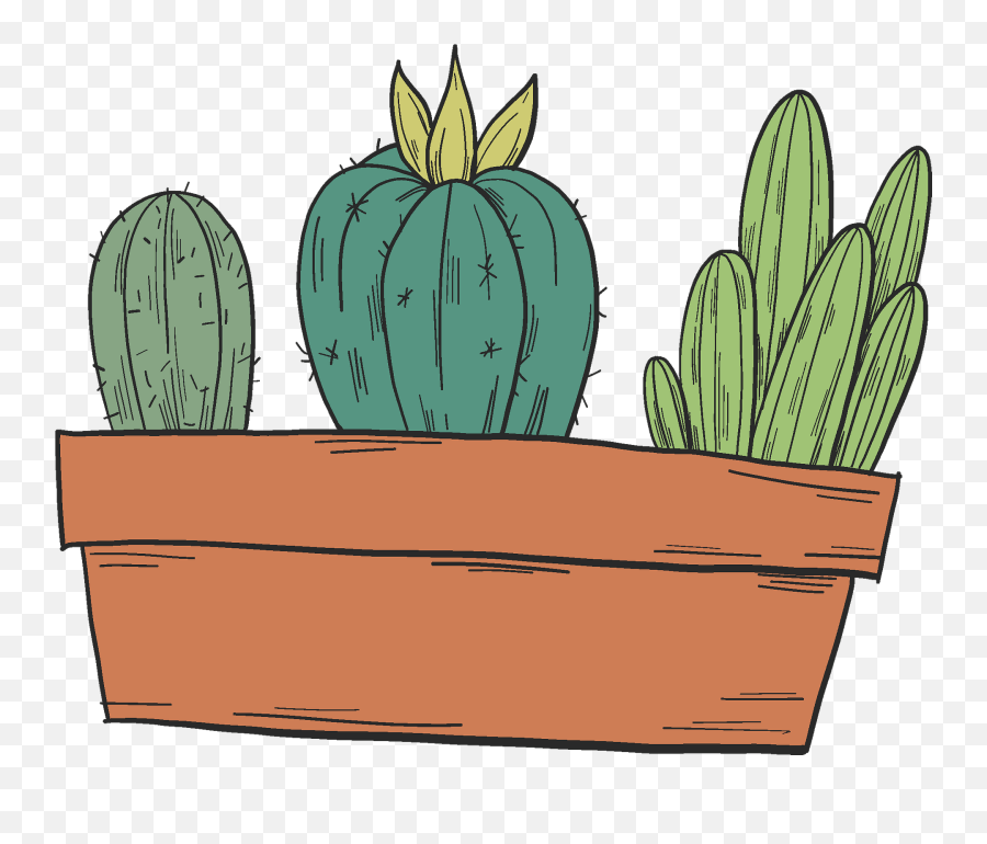 Cactuses In A Pot Clipart Free Download Transparent Png Emoji,Cute Cactus Clipart
