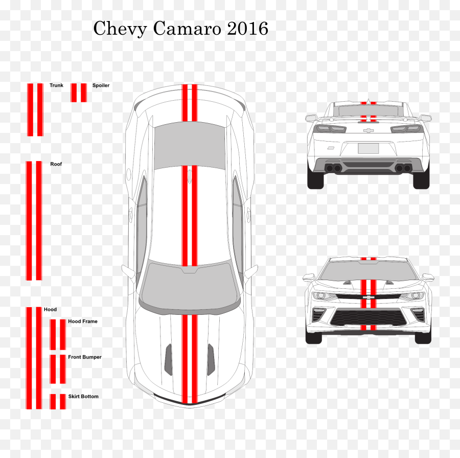 Download Chevy Camaro Convertible 2016 Dual 3 Vinyl Racing Emoji,Racing Stripes Png