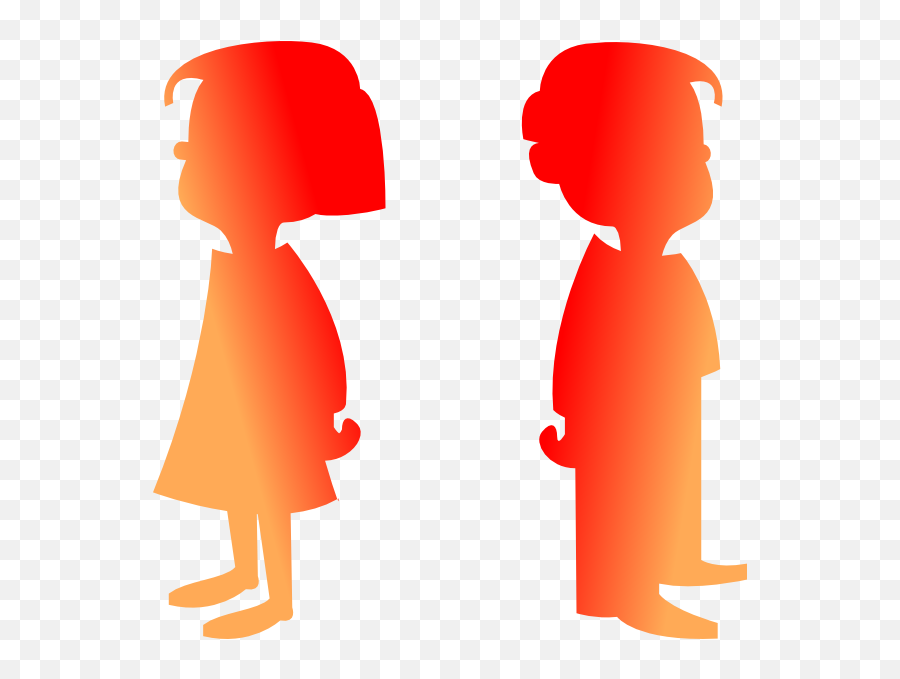 Figures Boy And Girl 2 Clip Art At - Standing Around Emoji,Boy And Girl Clipart