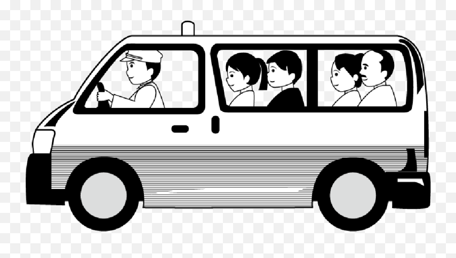 Taxi Clipart Black And White - Mini Bus Taxi Clip Art Emoji,Taxi Clipart
