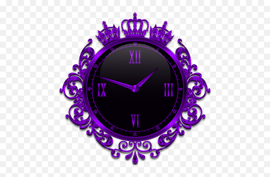 Purple Crown Clock Widget - Pink Clock Widget Emoji,Transparent Clock Widget