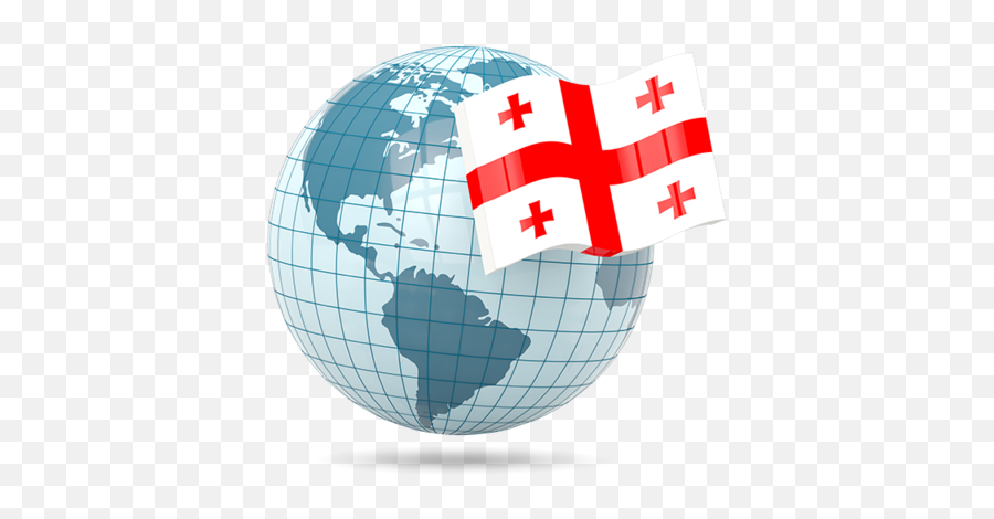 Globe With Flag Illustration Of Flag Of Georgia - Swiss Re Building Emoji,Georgia Png