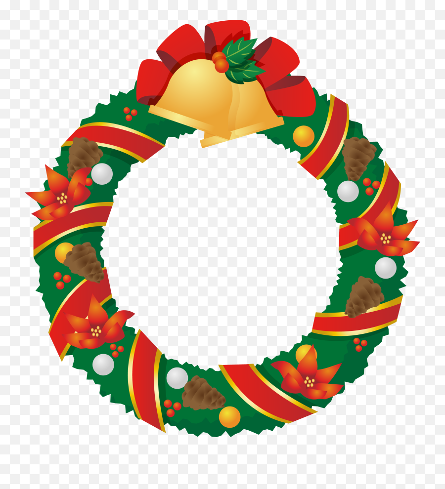 Christmas Wreath Clipart Png Wreath Christmas Gosu Emoji,Christmas Garland Clipart Black And White