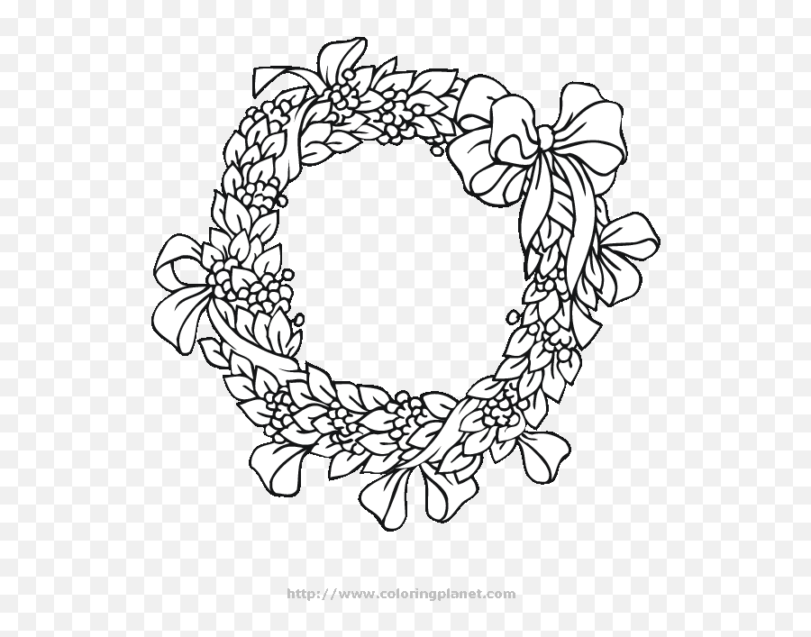 Christmas Wreath Coloring Pages - Coloring Home Emoji,Christmas Reef Clipart