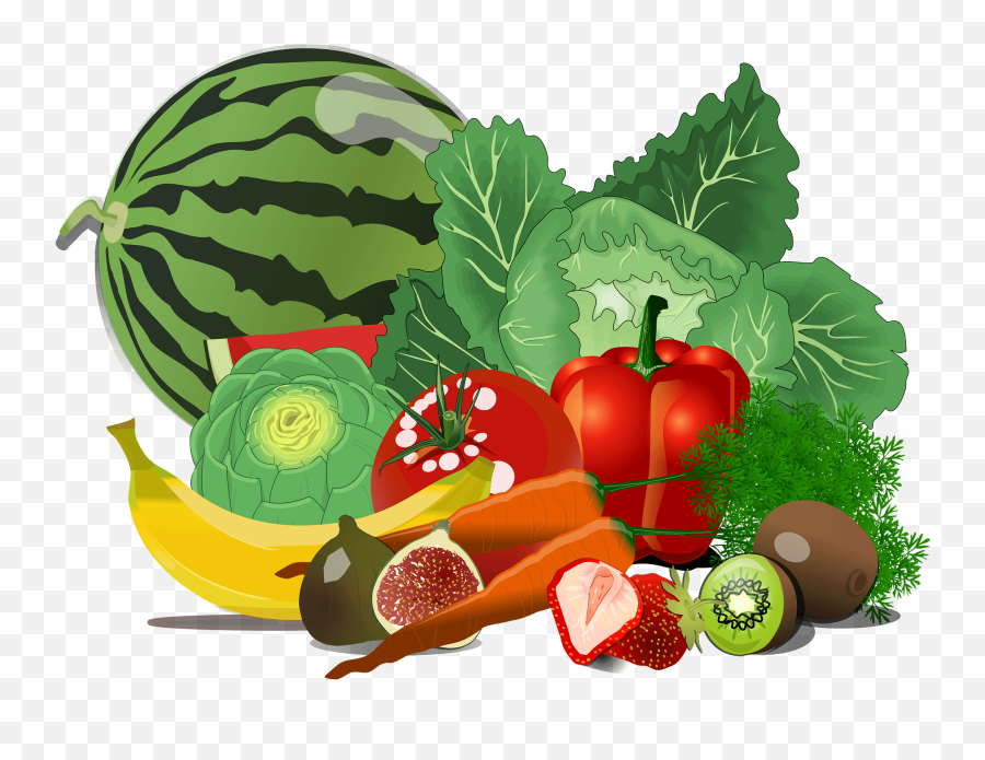 Healthy Clipart - Fruit And Vegetables Clipart Transparent Background Emoji,Healthy Clipart