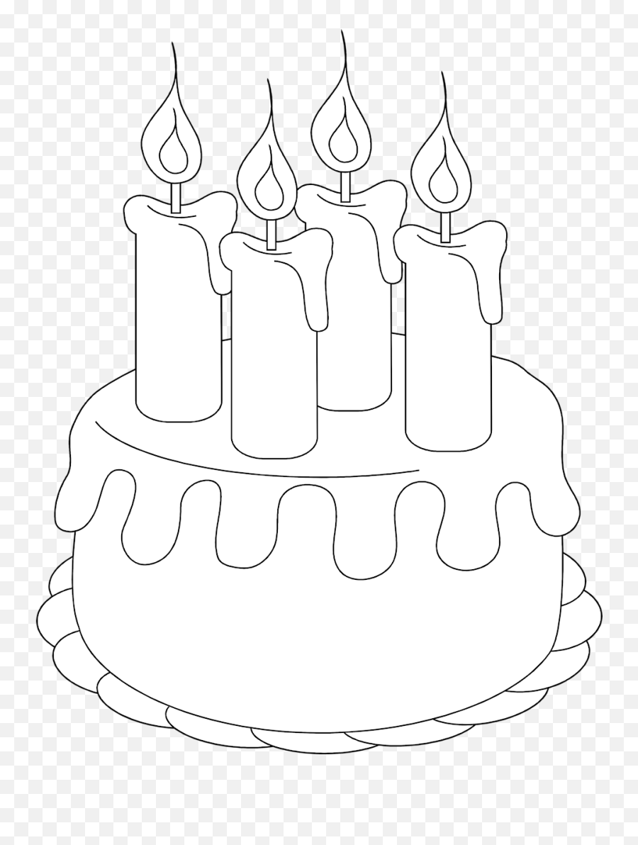 Birthday Cake White Png Transparent Png - Birthday Cake Png Black Background Emoji,Cake Clipart Black And White