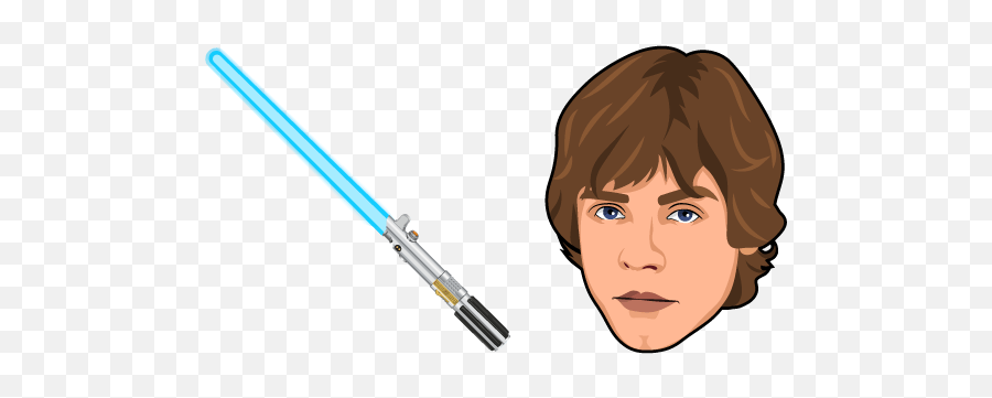 Star Wars Luke Skywalker Lightsaber - Lightsaber Mouse Cursor Emoji,Luke Skywalker Transparent