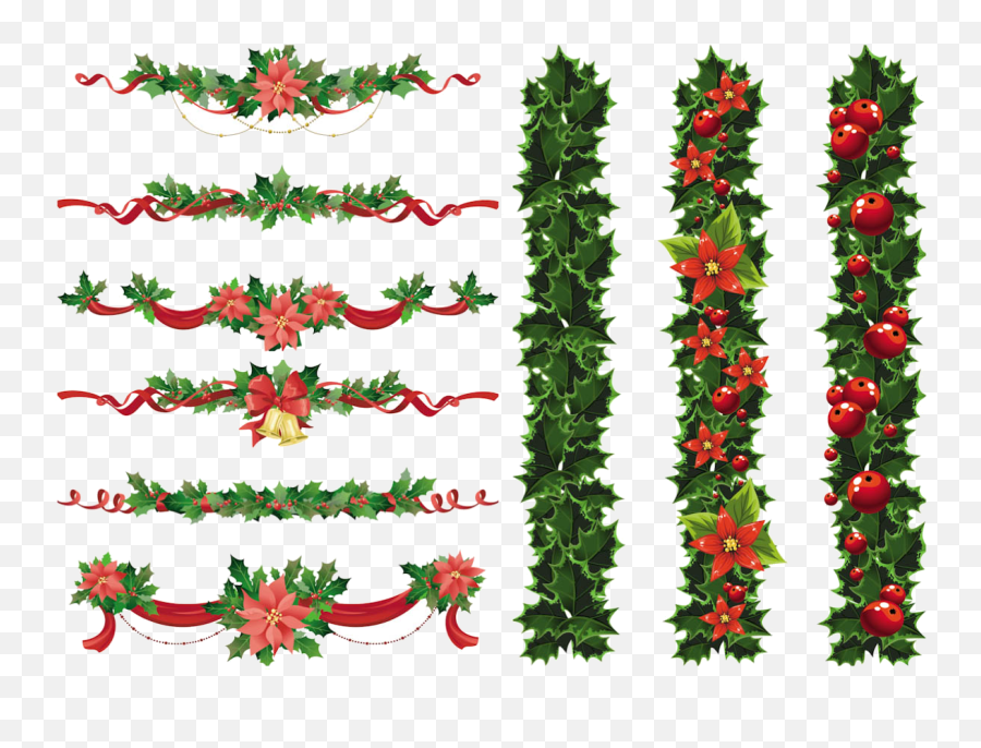 Christmas Border Free Clipart For Mac - Vector Christmas Garland Clip Art Emoji,Christmas Border Clipart