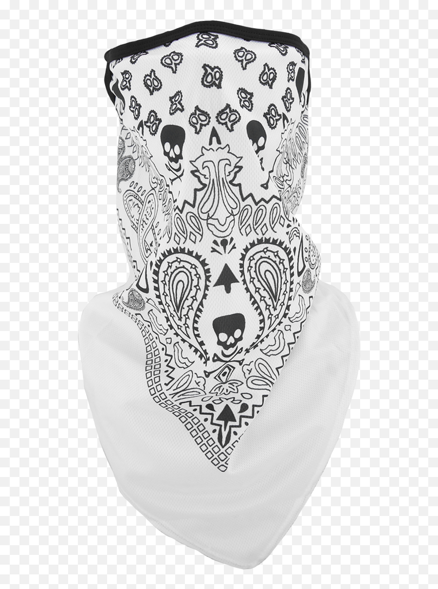 Bandana Cloth Face Mask Black U0026 White Skull Crossbone Print - Sketch Emoji,Skull And Crossbones Png