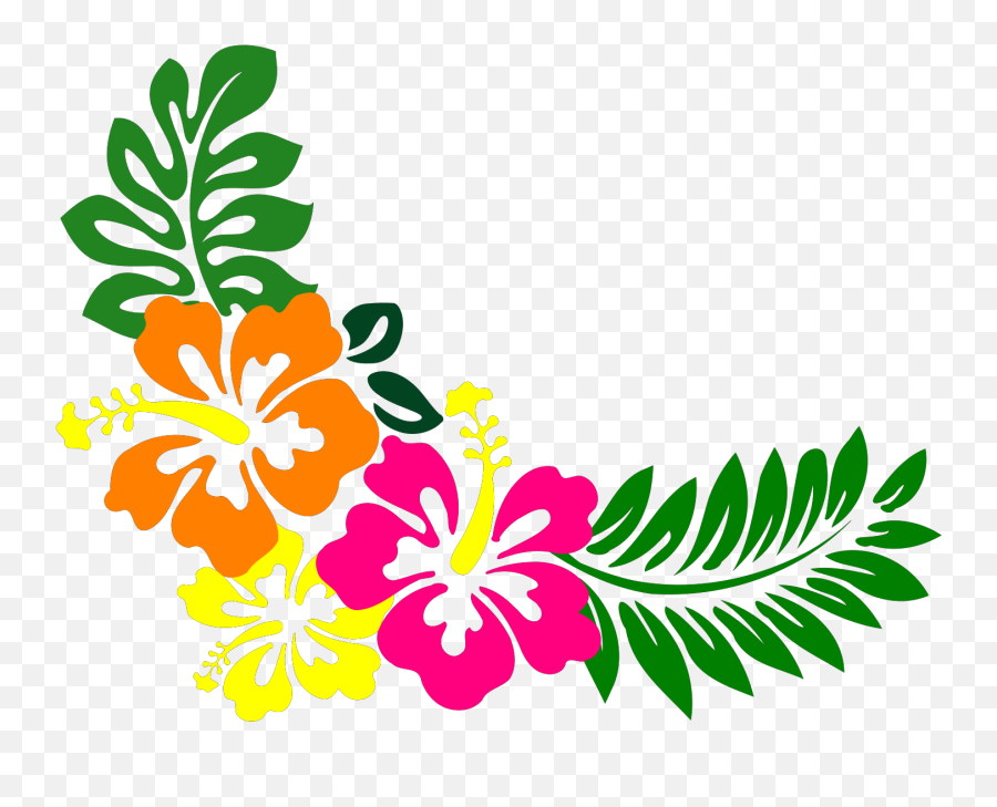 Hibiscus Clip Art - Transparent Hawaiian Flower Png Emoji,Hibiscus Clipart