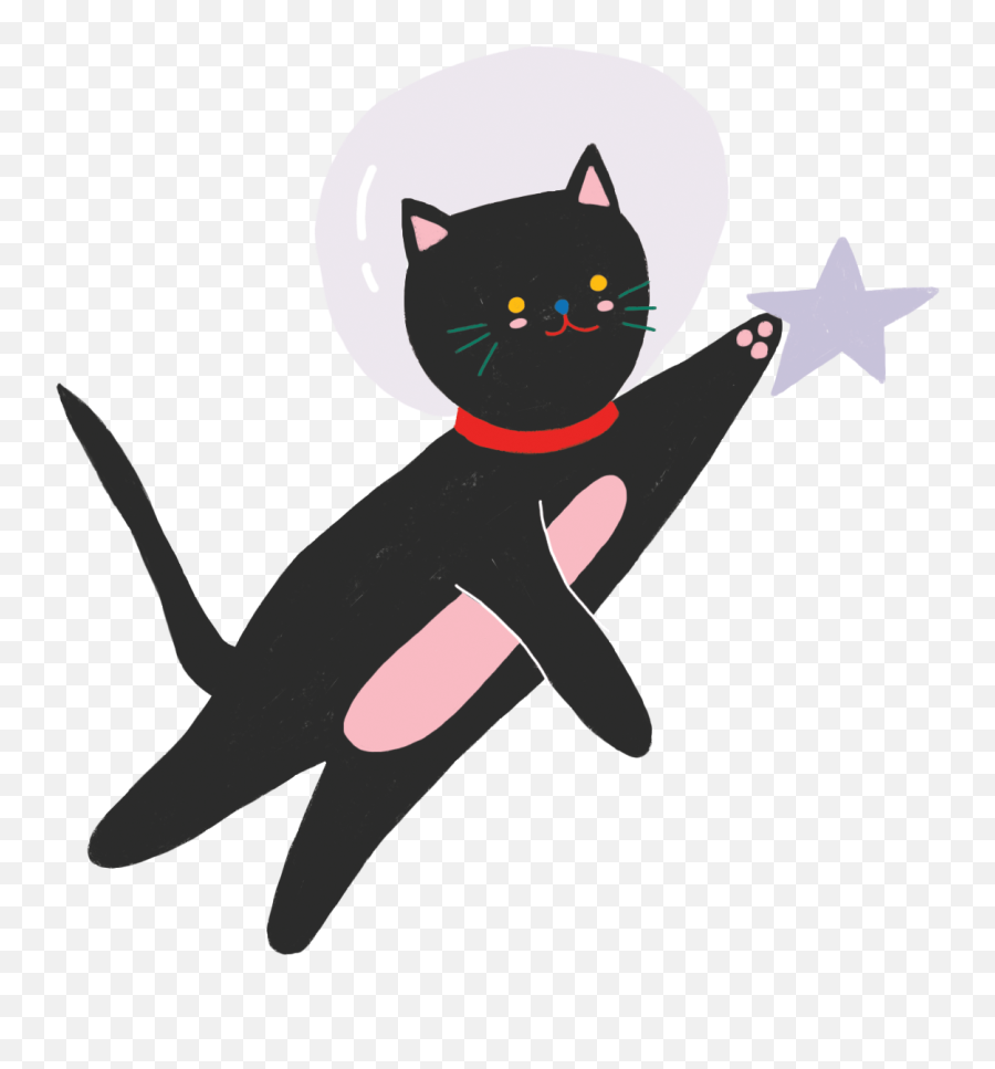 Astronaut Cat - Pins Little Stardust Skincare Automotive Decal Emoji,Cute Black Cat Clipart