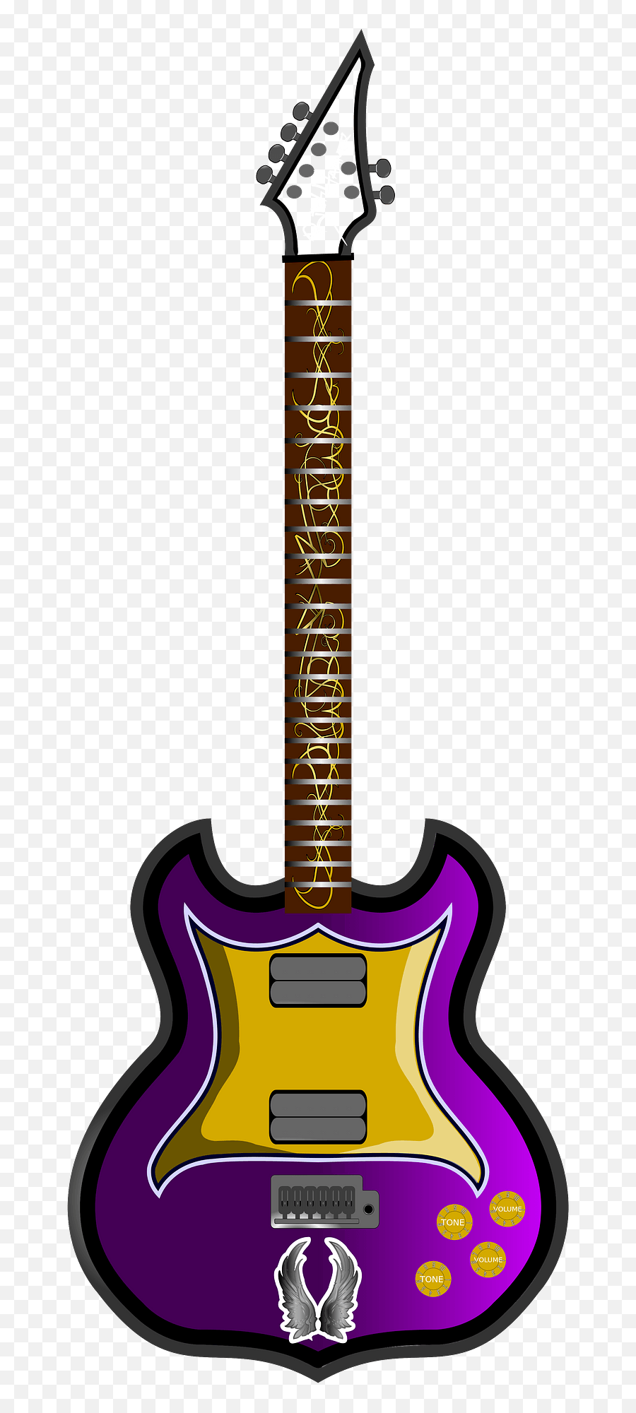 Purple And Gold Guitar Model Clipart Free Download Emoji,Model Clipart