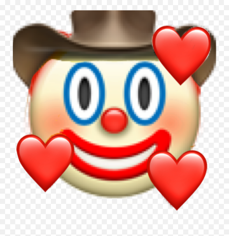 Clown Hearts Emoji Joke Sticker Sticker By Ulyana - Clown Emoji With Hearts Around Face,Clown Emoji Png