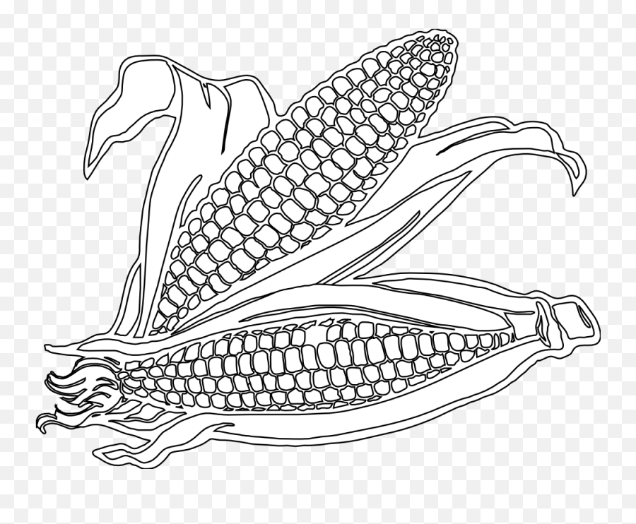Corn Png Black And White Free Corn - Corn Clipart Black And White Png Emoji,Corn Png