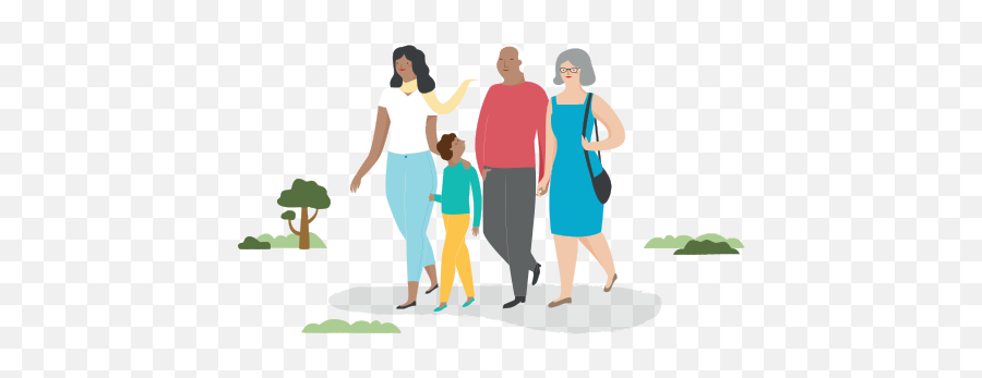Download Illustration Of A Family Going For A Walk In The - Conversation Emoji,Family Walking Png
