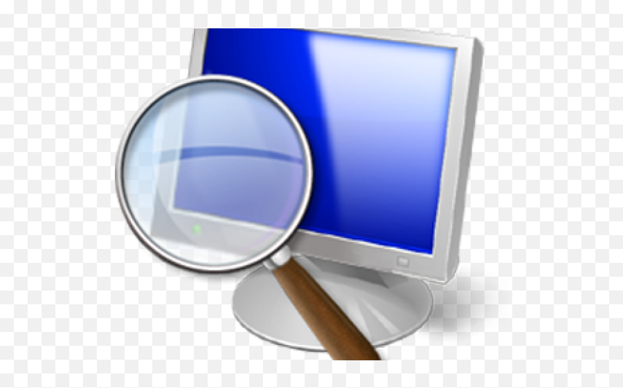 Computer With Magnifying Glass Icon Hd Png Download - Full Monitor De Recursos Icono Emoji,Magnifying Glass Transparent