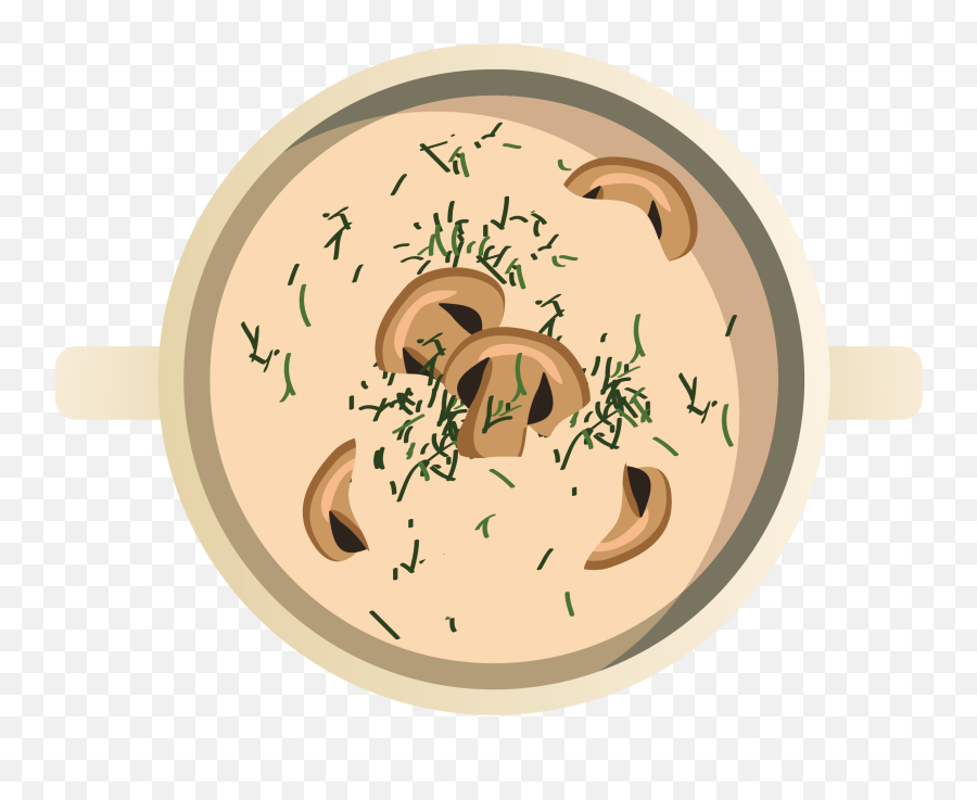 Soup Clipart Watercolor - Creamy Mushroom Soup Cartoon Emoji,Soup Clipart