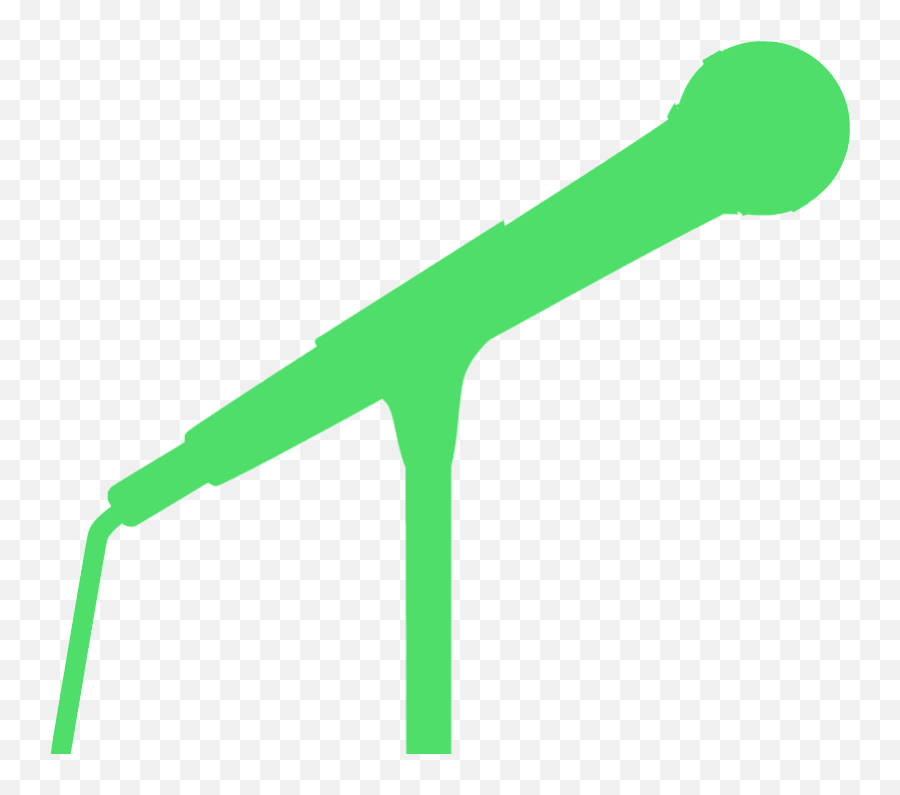 Corded Microphone On A Stand Silhouette - Free Vector Emoji,Microphone Silhouette Png
