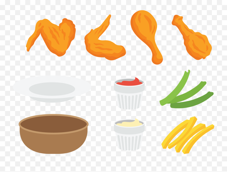 Download Hd Buffalo Wing Fried Junk Food Clip Art - Chicken Baking Cup Emoji,Buffalo Clipart
