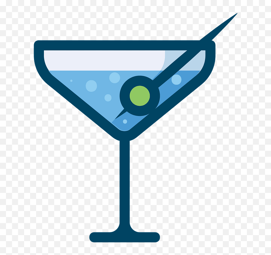Martini Glass With Blue Outline Clipart Free Download Emoji,Martini Glass Logo