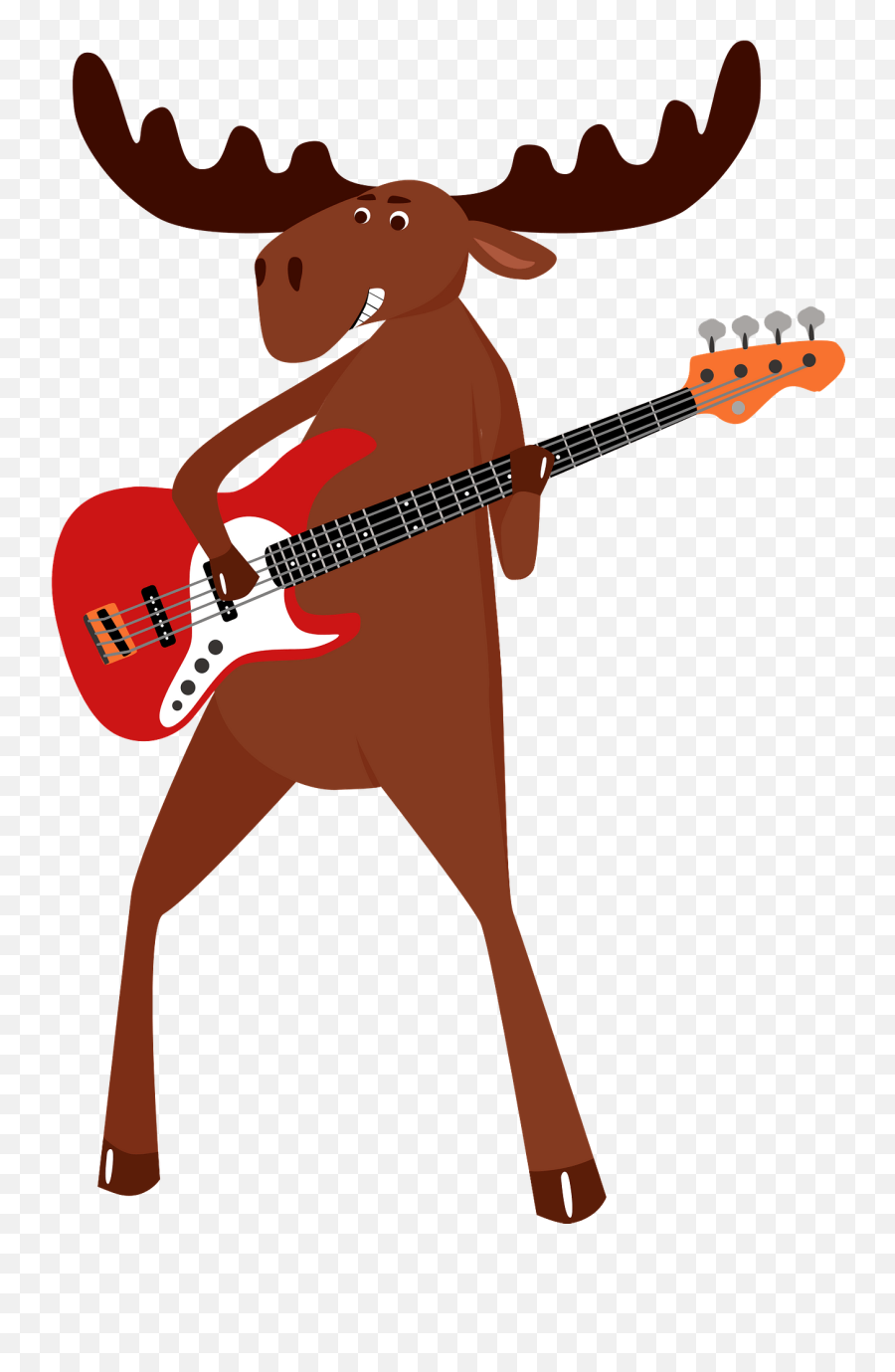 Elk Playing Bass Guitar Clipart - Playing Bass Guitar Clipart Emoji,Guitar Clipart