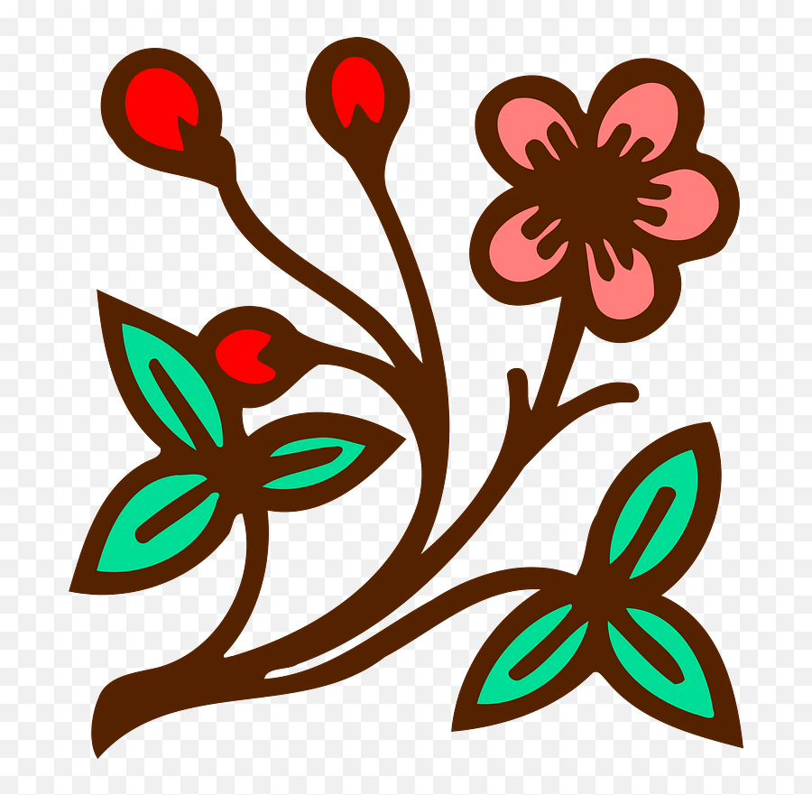 Red Floral Design Clipart Free Download Transparent Png - Floral Design Emoji,Design Clipart