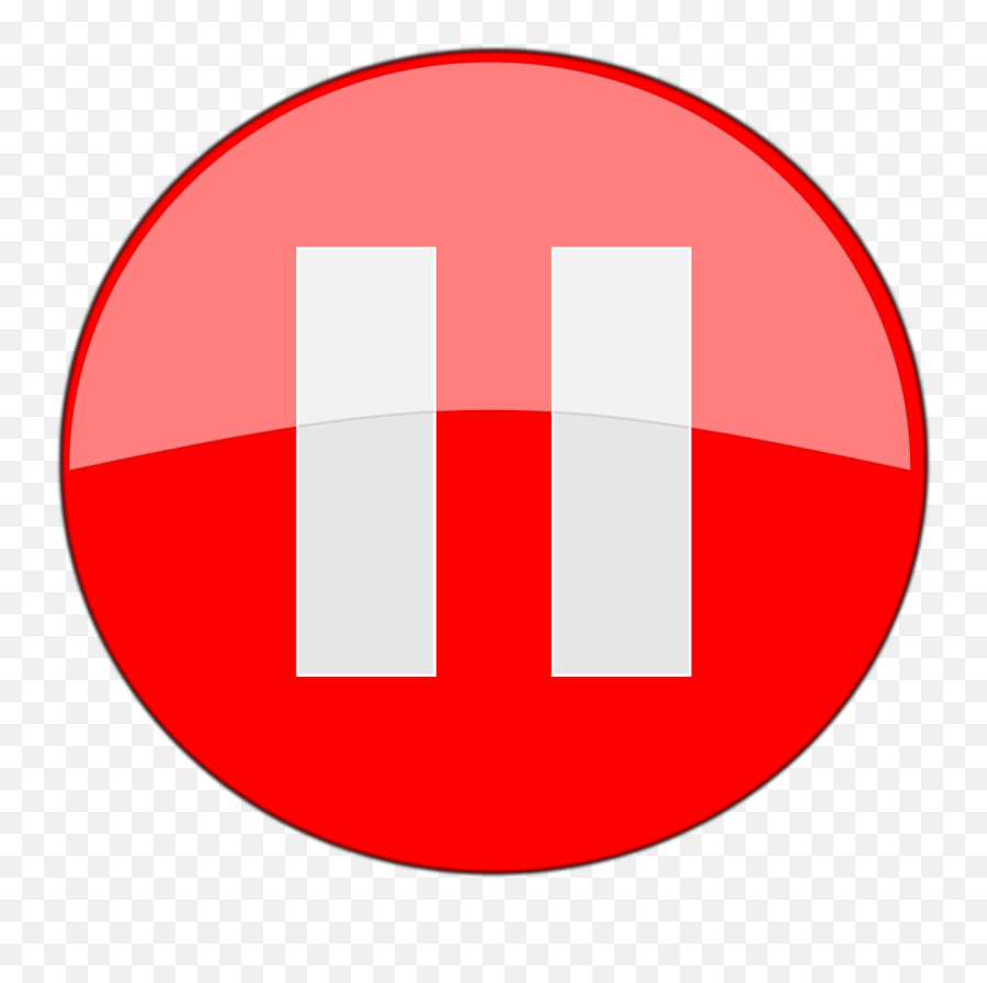 Button Pause Stop - Red Pause Button Transparent Emoji,Pause Png