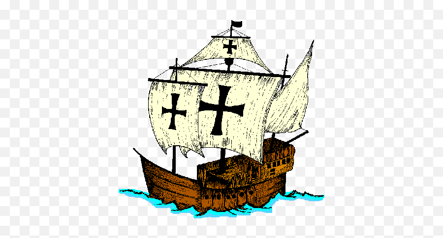 Columbus Ship Clipart - Clipartix Clipart Christopher Columbus Boat Emoji,Ship Clipart